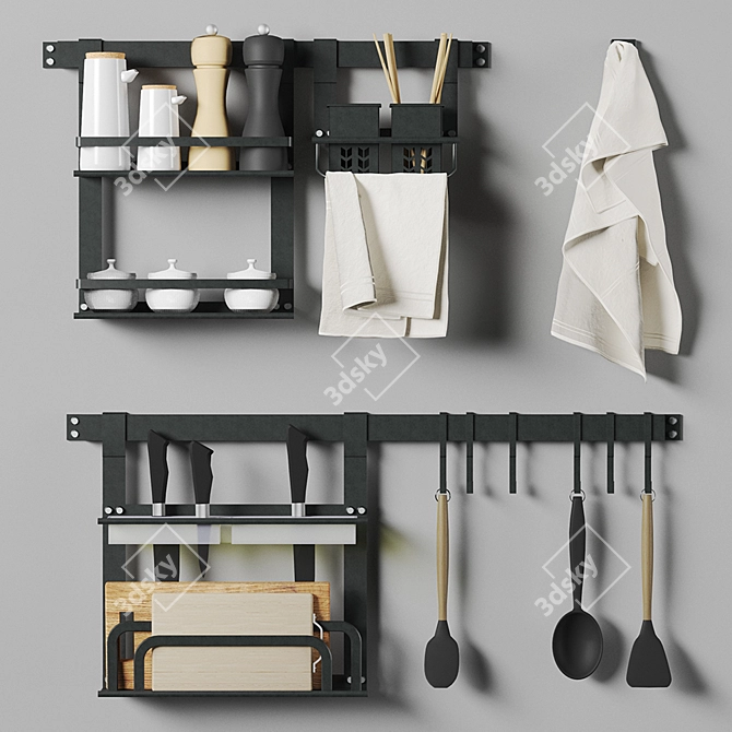 Stylish Kitchen Organizer Set 3D model image 1