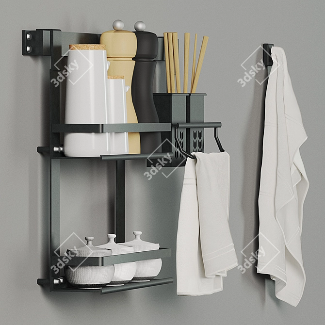 Stylish Kitchen Organizer Set 3D model image 2