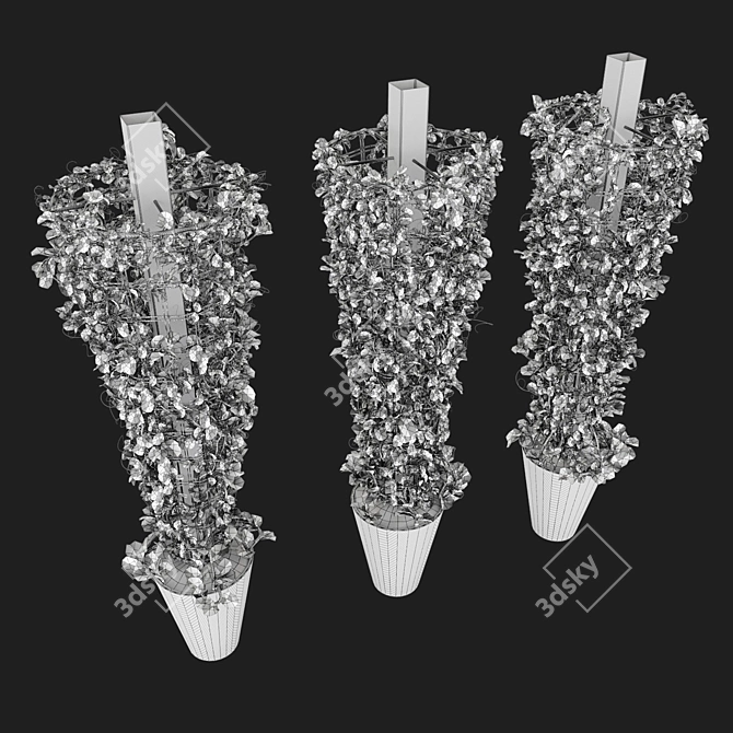 Metal Column with Creeping Plant 3D model image 4