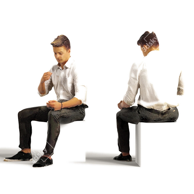 Realistic 3D Man with Varying Colors 3D model image 1