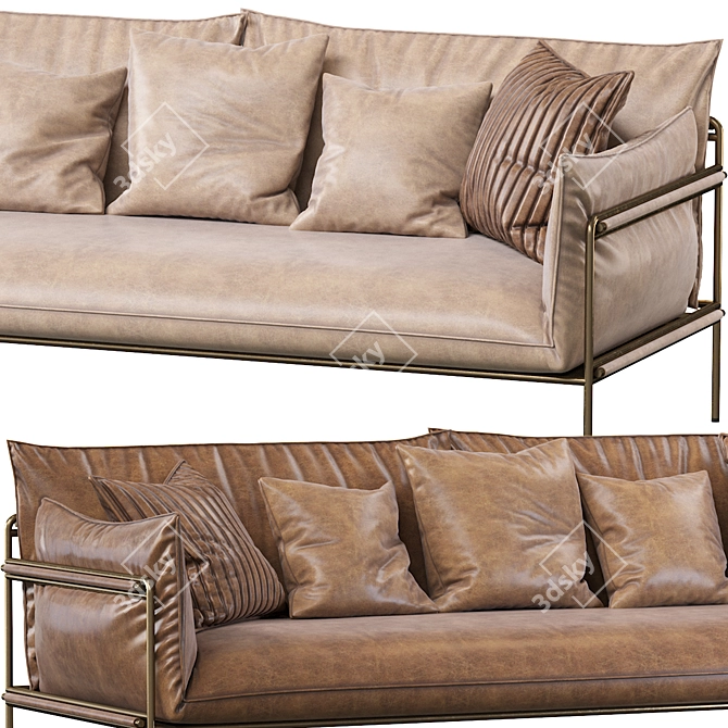 Kaba 2-Seater: Sleek Outdoor Sofa 3D model image 3