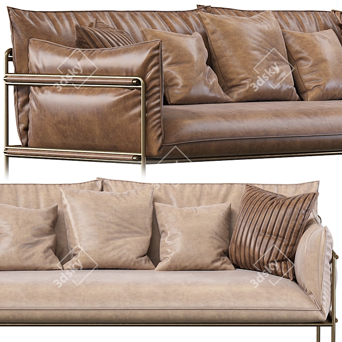 Kaba 2-Seater: Sleek Outdoor Sofa 3D model image 4