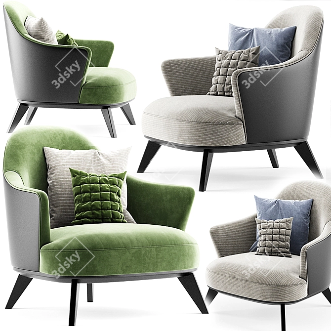 Luxury Alasia Lounge Chair 3D model image 1
