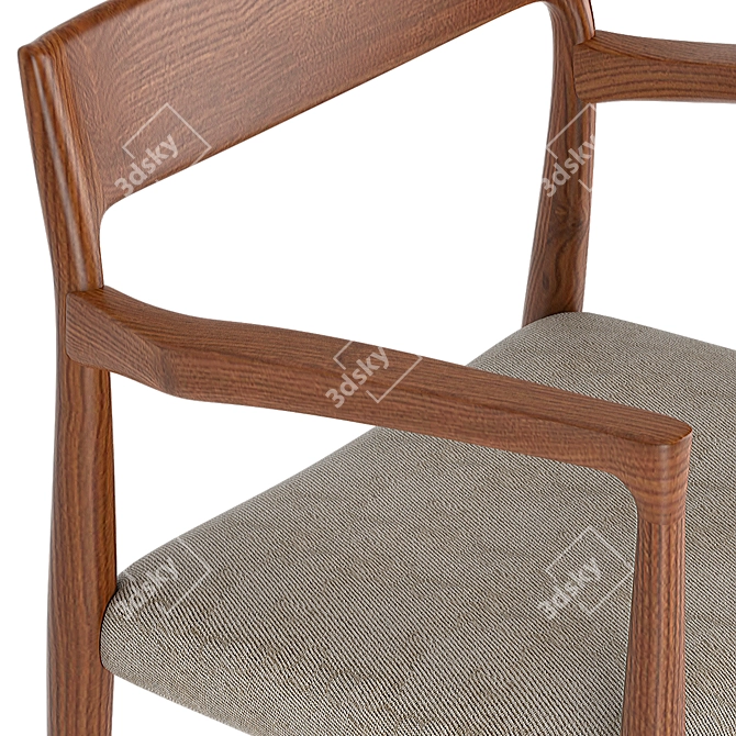 Danish Moller Model 57 Armchair 3D model image 2