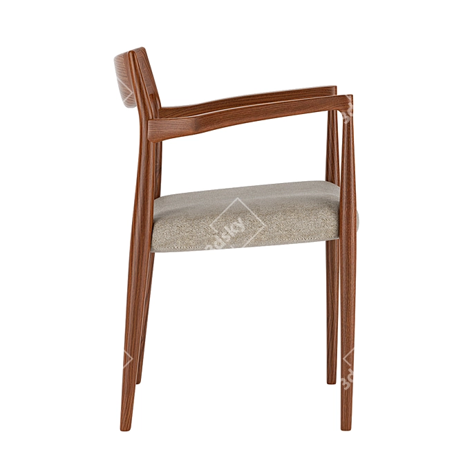 Danish Moller Model 57 Armchair 3D model image 3