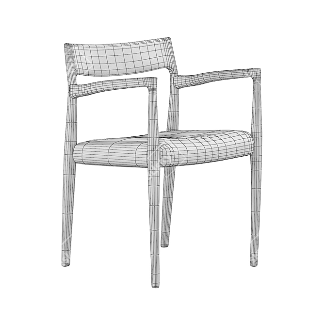 Danish Moller Model 57 Armchair 3D model image 5