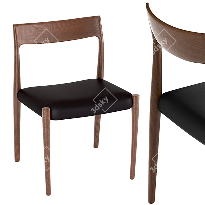 Scandinavian Moller Model 77 Chair 3D model image 1