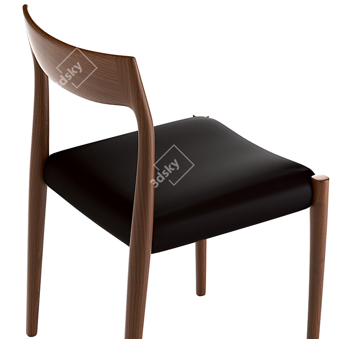 Scandinavian Moller Model 77 Chair 3D model image 2