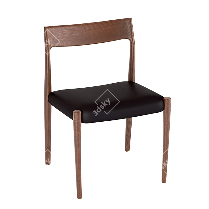 Scandinavian Moller Model 77 Chair 3D model image 4