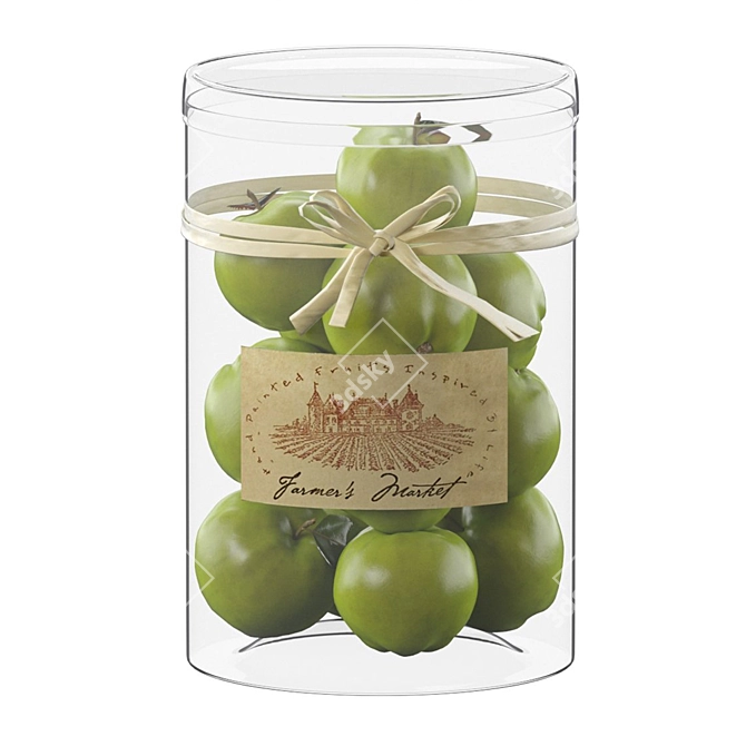 Elegant Faux Green Apple: Lifelike Home Decor 3D model image 1