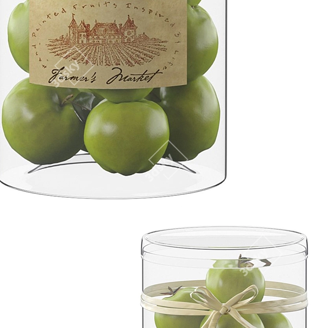 Elegant Faux Green Apple: Lifelike Home Decor 3D model image 2