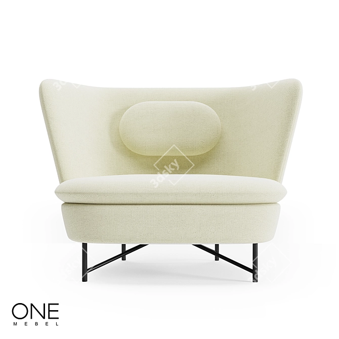 Compact Sturdy OM STIFF Sofa 3D model image 1