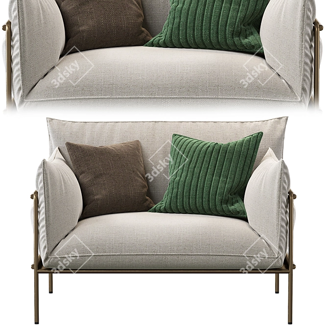 Kaba Outdoor Armchair: Sleek and Modern 3D model image 3