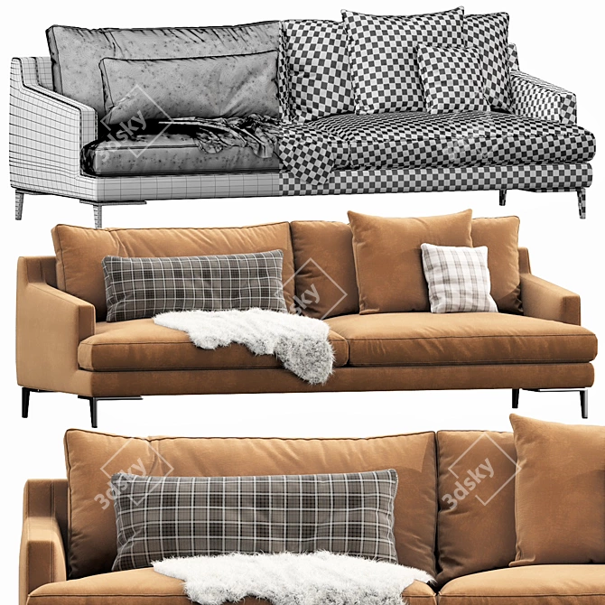 Elegant Poliform Bellport Sofa 3D model image 3