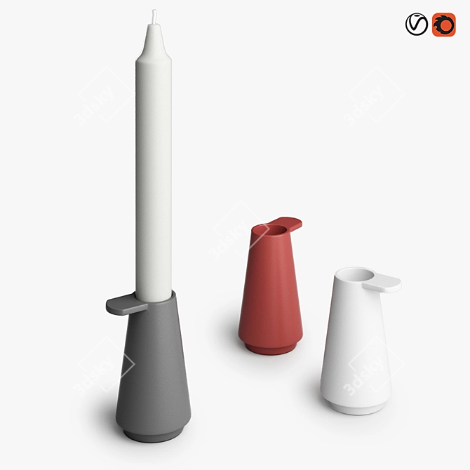 Modern Grip Candlestick 3D model image 1