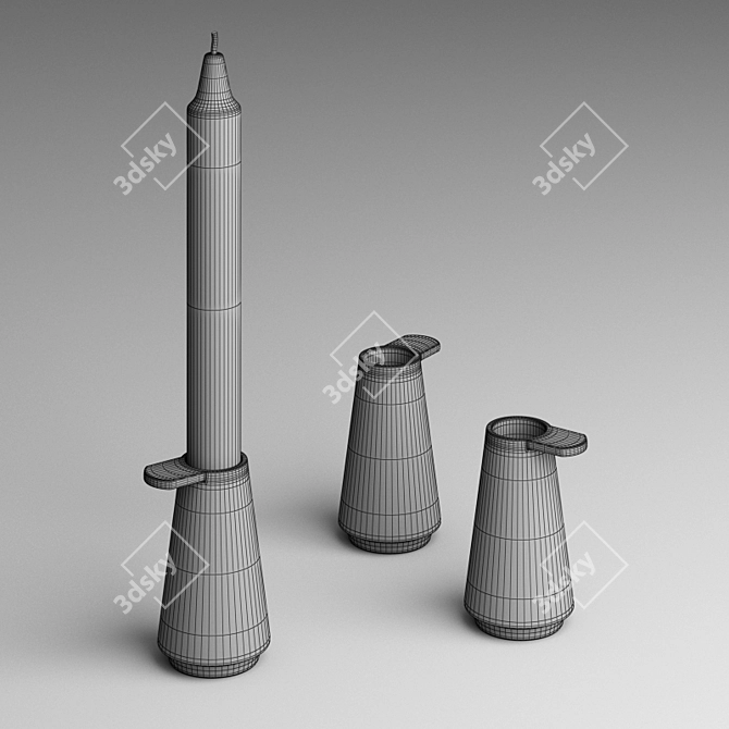 Modern Grip Candlestick 3D model image 3