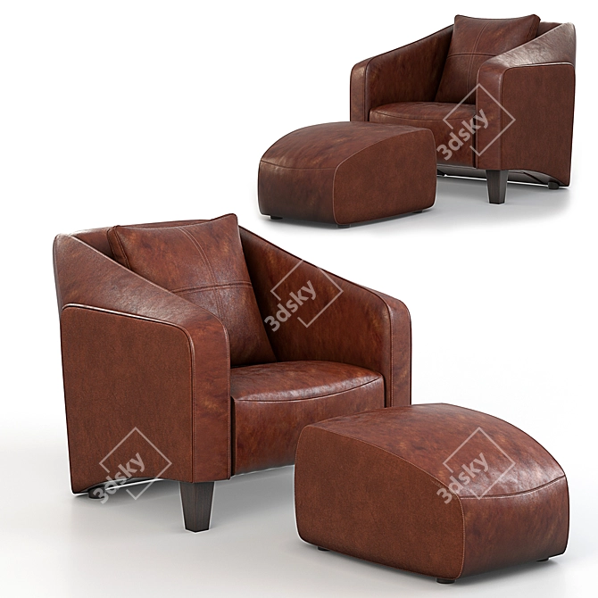 Modern Bond and PUF Chair 3D model image 1