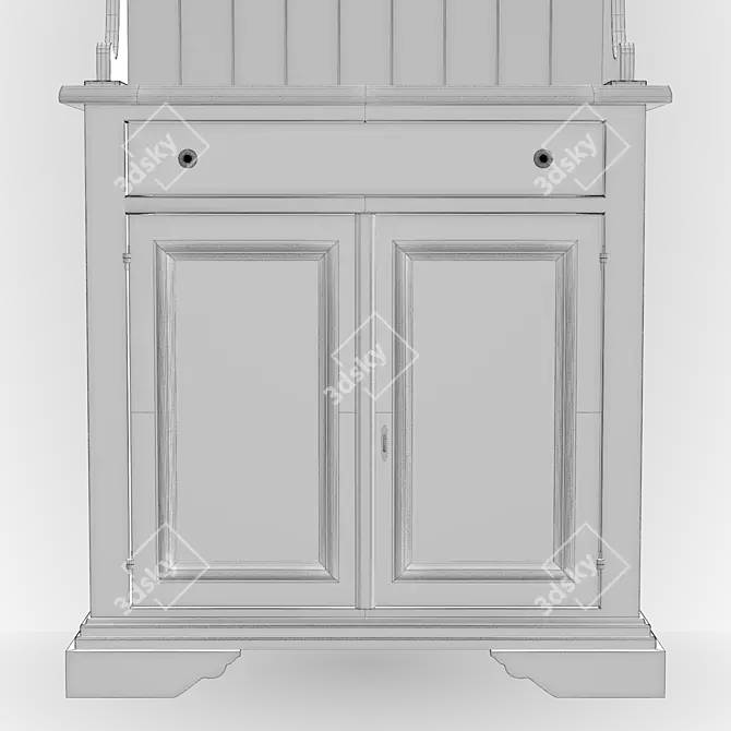 Classic Hand-Painted Kitchen Sideboard 3D model image 5
