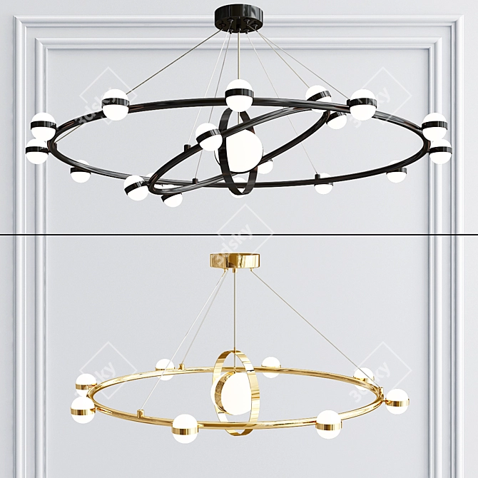 Modern LED Pendant Light: Raise 3D model image 1