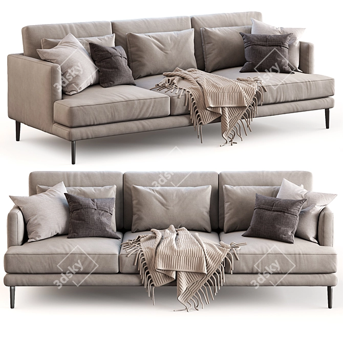 Luxury Bonaldo Sofa Paraiso: Contemporary Elegance at its Finest 3D model image 1