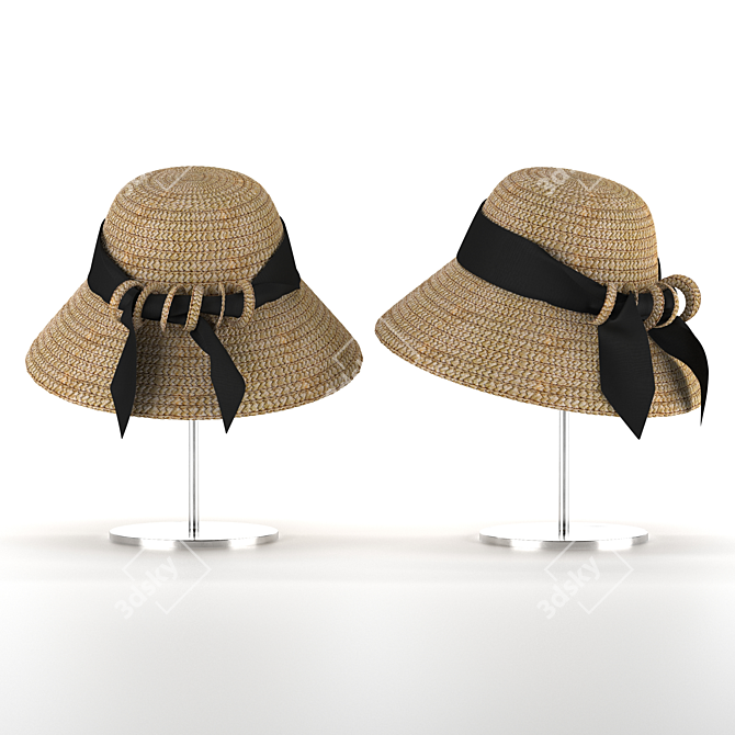 Chic Straw Hat for Stylish Summer Fashion 3D model image 3