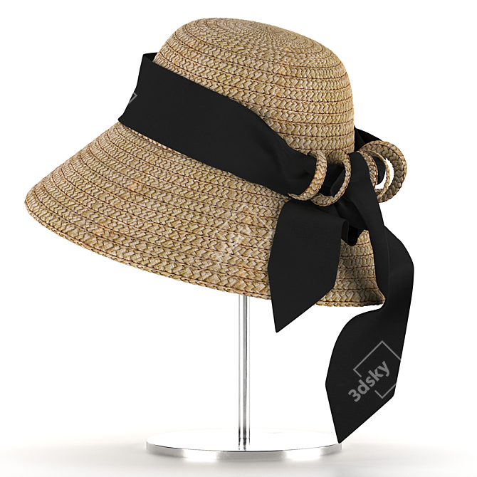 Chic Straw Hat for Stylish Summer Fashion 3D model image 4