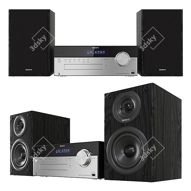 Sony CMT-SBT100: Powerful Audio System 3D model image 1