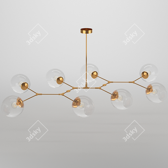 Vintage Industrial Chandelier 3D model image 1