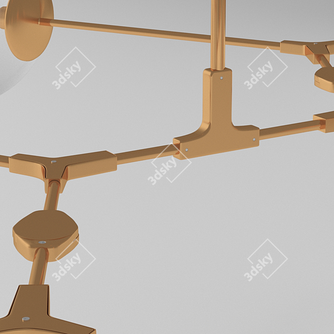 Vintage Industrial Chandelier 3D model image 2
