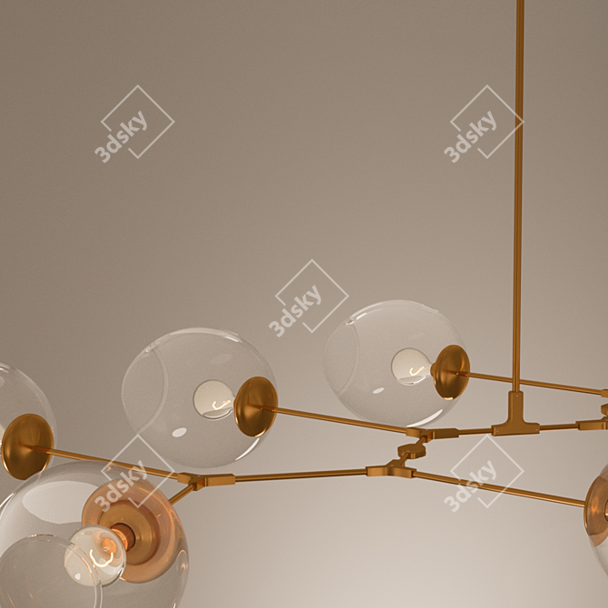 Vintage Industrial Chandelier 3D model image 3