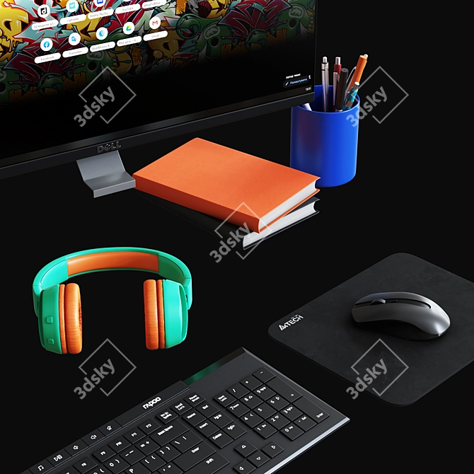 Designer Desktop Set 3D model image 5