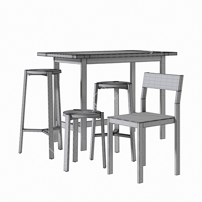 Happy Bar Stool Set - A2 Design 3D model image 7