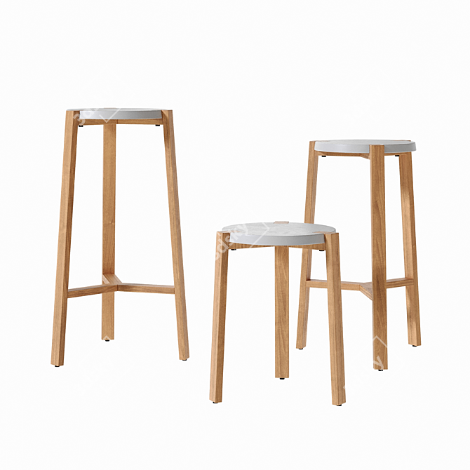 Happy Bar Stool Set - A2 Design 3D model image 9