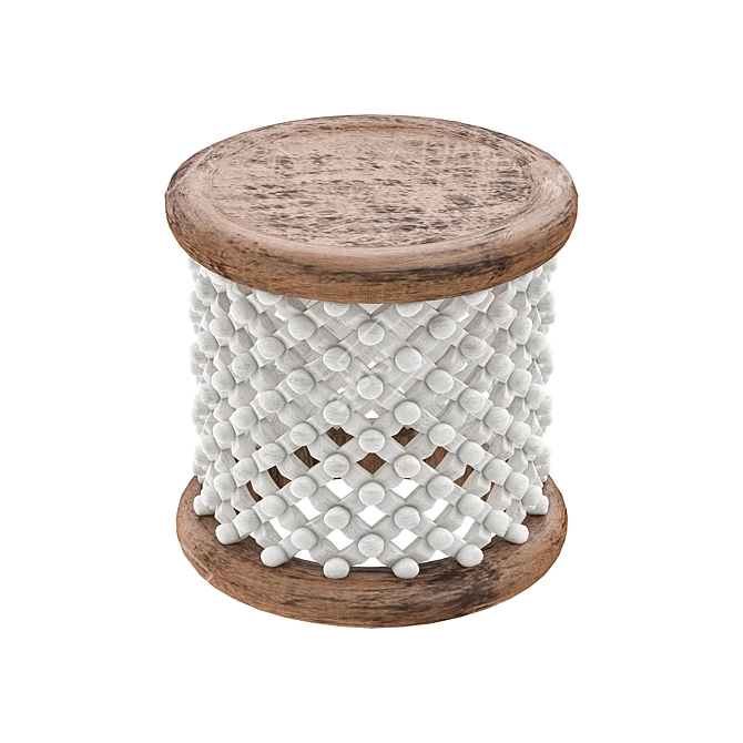 Exotic African Bamileke and Bracelet Stools 3D model image 2