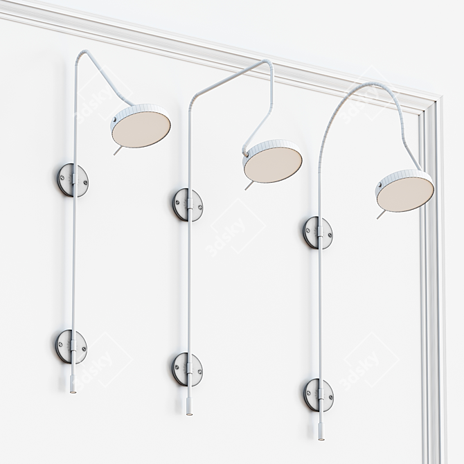 FlexiGlow Bed Lamps: Adjustable Pivot Lighting 3D model image 3