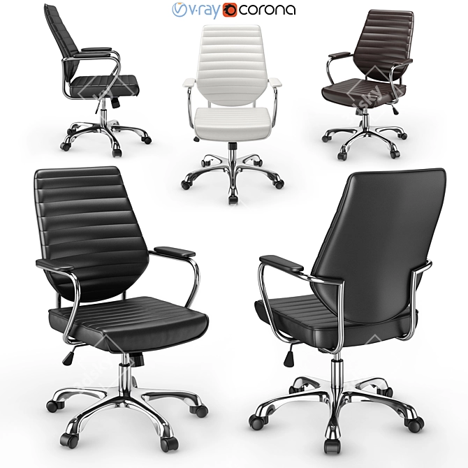 Coaster High Back Office Chair: Stylish & Comfortable 3D model image 1