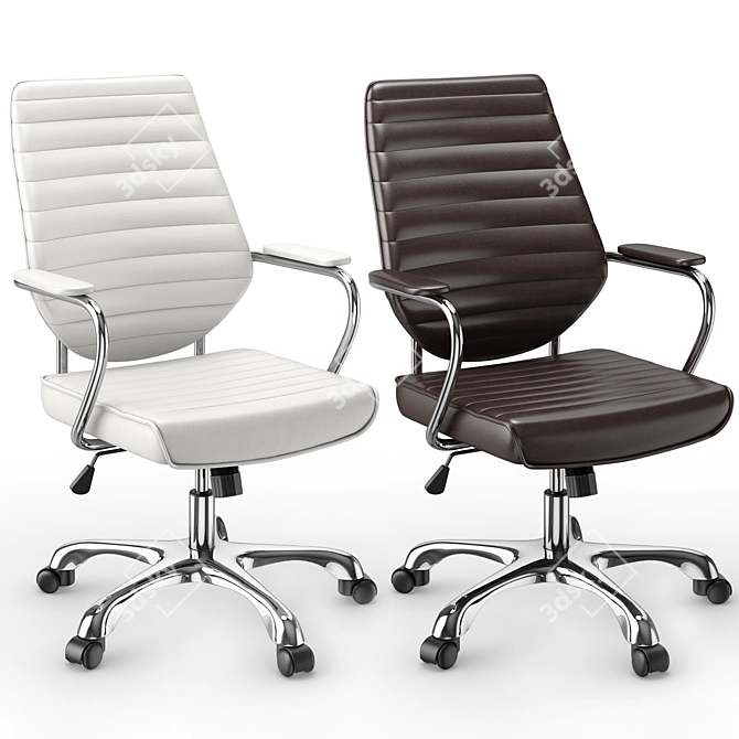 Coaster High Back Office Chair: Stylish & Comfortable 3D model image 4