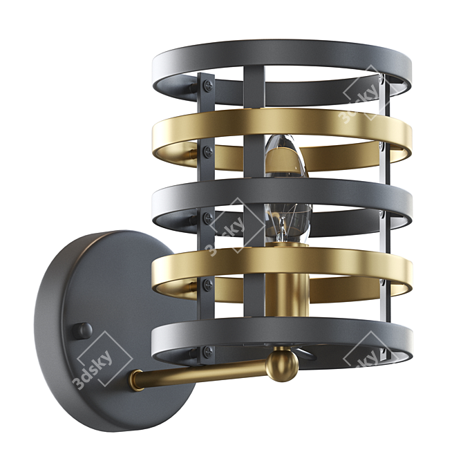 Modern Metal Ring Wall Lamp 3D model image 1