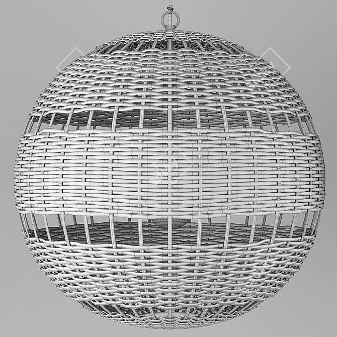 Montauk Rattan Pendant - Stylish and Versatile Lighting 3D model image 22