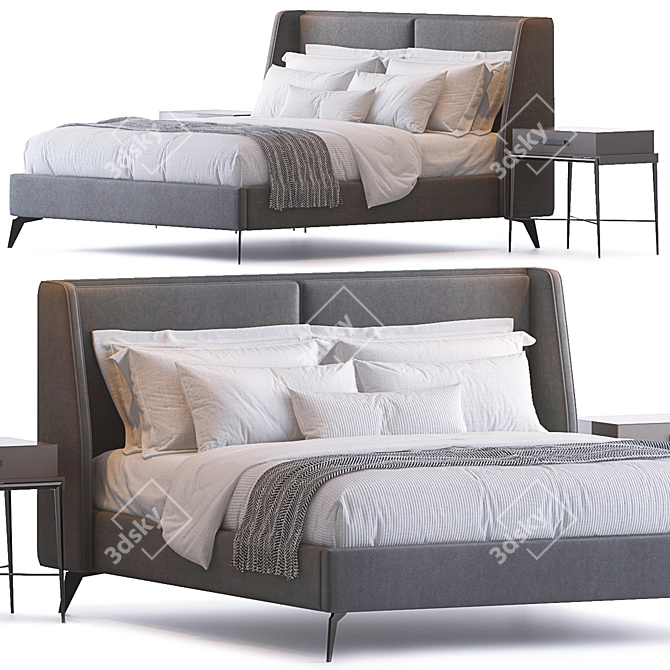 Enzo Bed and Langham Side Table 3D model image 5