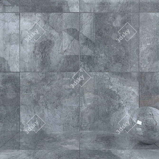 Luxury Marble Wall Tiles - Bizantino Argento Collection 3D model image 1