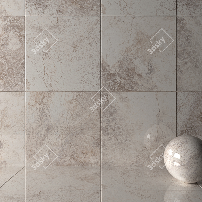 Bizantino Ivory Marble Wall Tiles Set 3D model image 2