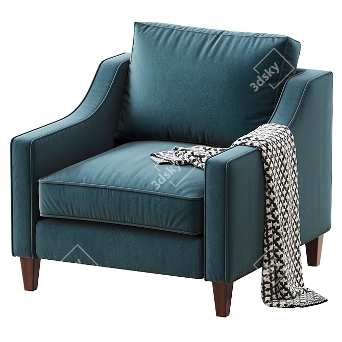 Modern Paidge Chair with Cushions 3D model image 1