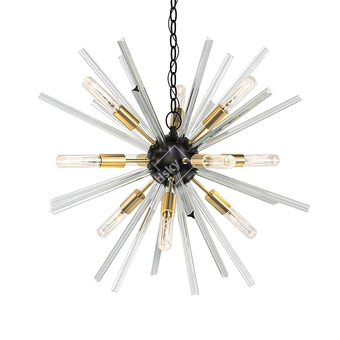 Smokey Elegance Chandelier 3D model image 1