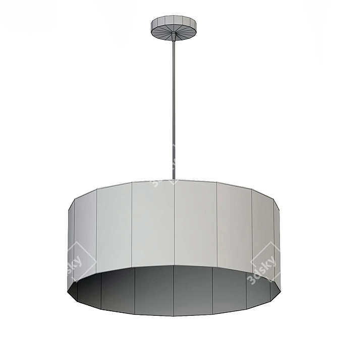 Modern Round Textile Chandelier 3D model image 2