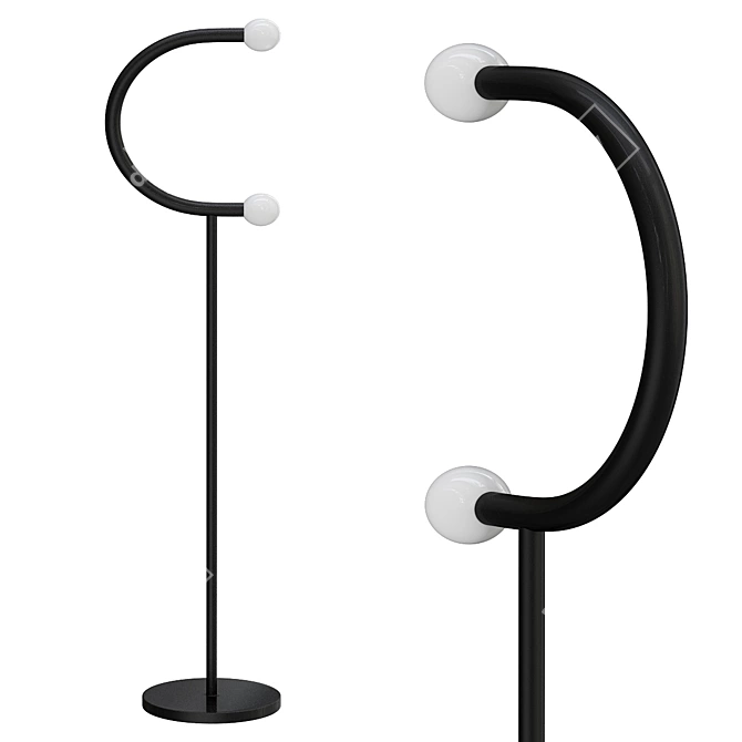 Modern Minimalist C-Floor Lamp 3D model image 1