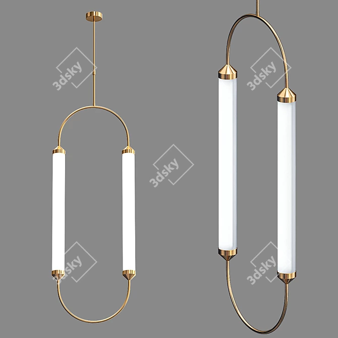 Elegant Vertical Ellipse Pendant 3D model image 1