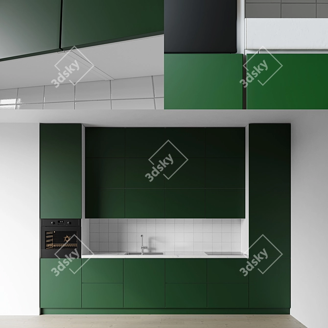 Modern Kitchen Ensemble 3D model image 1