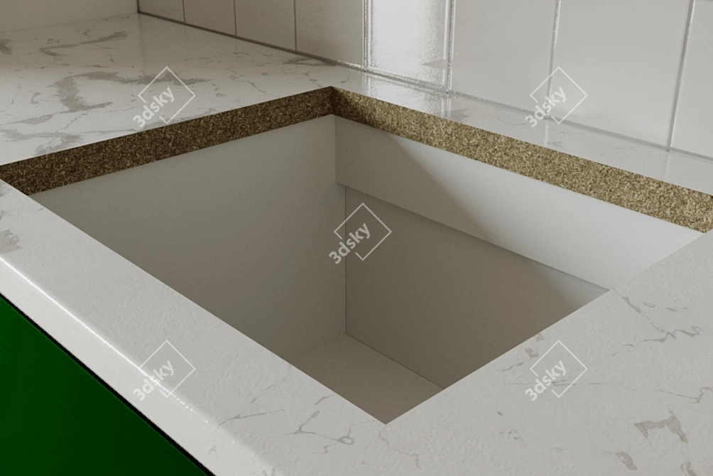 Modern Kitchen Ensemble 3D model image 3