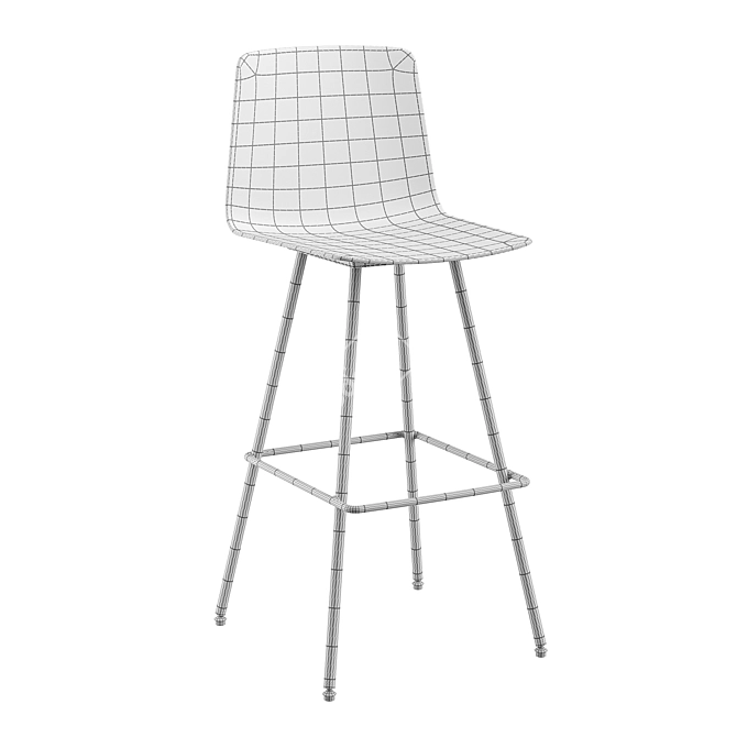 Sleek Allsteel Vicinity Stool 3D model image 4